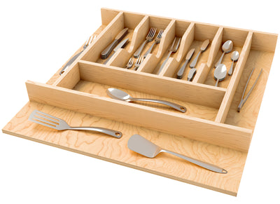 Rev-A-Shelf Natural Maple Right Size Utensil Drawer Insert, 19 1/4" x 19 1/2" - VMInnovations