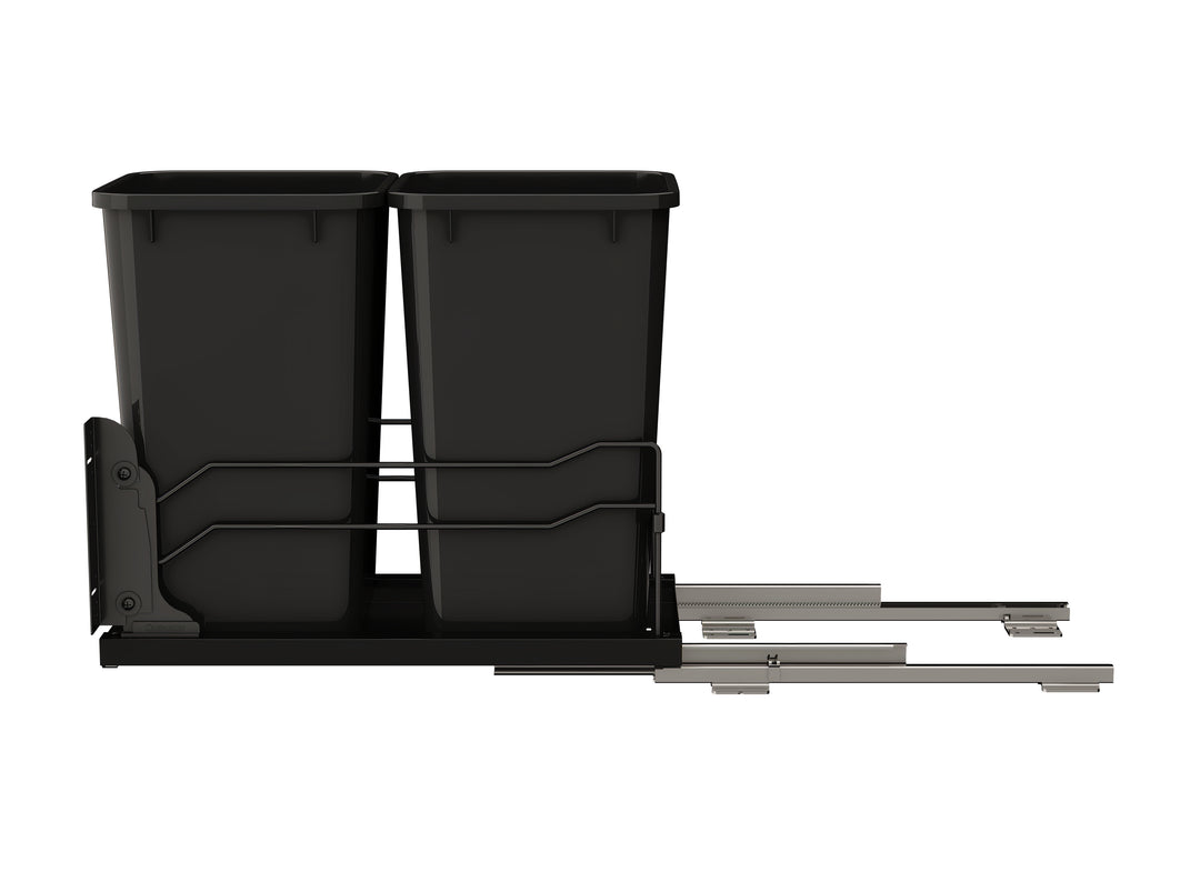 Rev-A-Shelf Double Pullout Kitchen Trash Can 27 qt. Soft-Close 53WC-1527SCDM-218