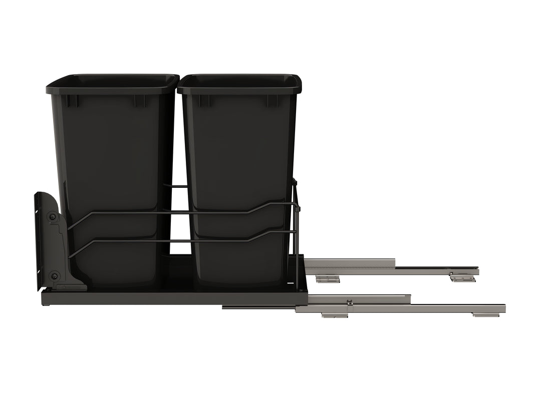 Rev-A-Shelf Double Pullout Kitchen Trash Can 35 qt. Soft-Close 53WC-1835SCDM-218