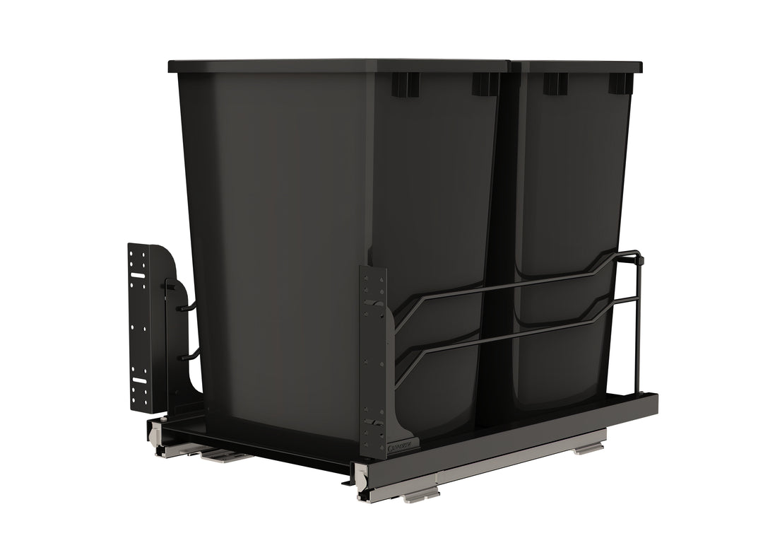 Rev-A-Shelf Double Pullout Kitchen Trash Can 35 qt. Soft-Close 53WC-1835SCDM-218