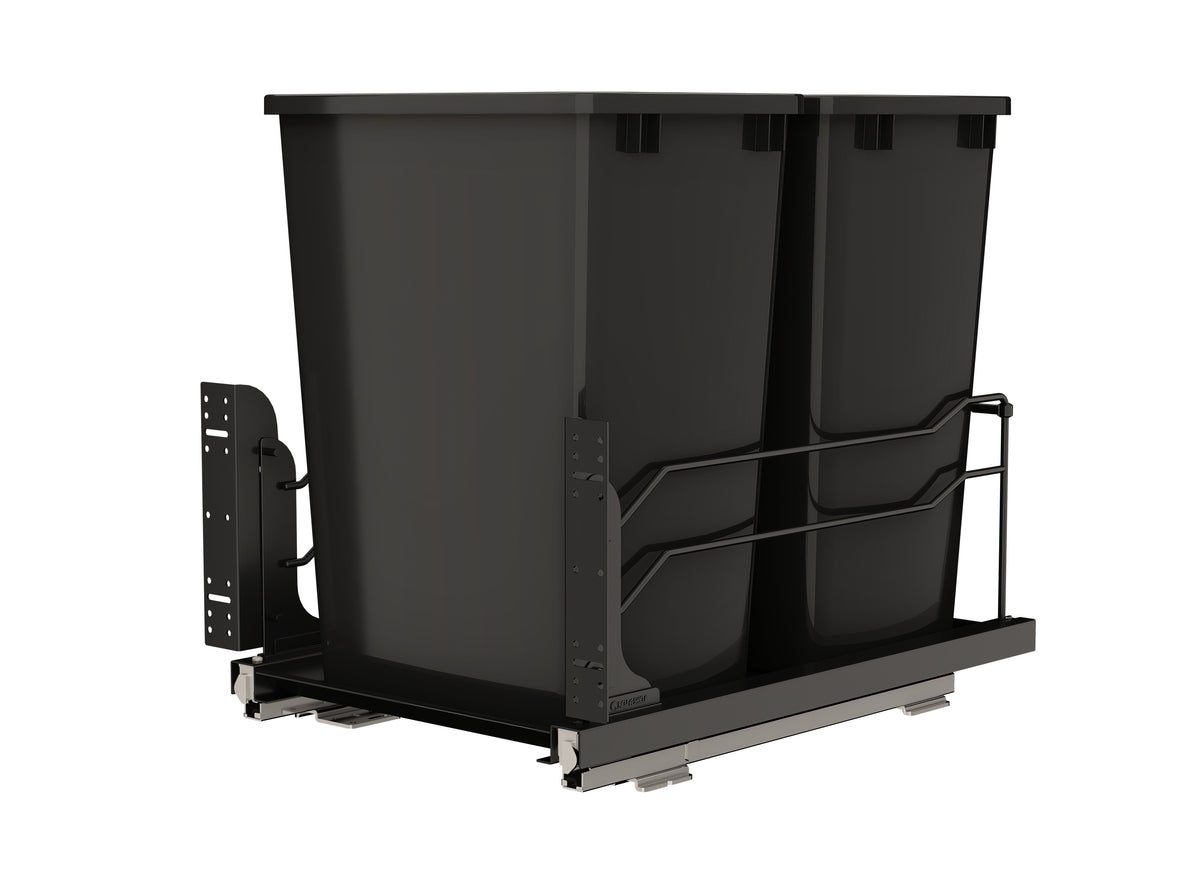Rev-A-Shelf Double Pullout Kitchen Trash Can 35 qt. Soft-Close 53WC-1835SCDM-218