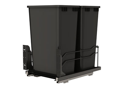 Rev-A-Shelf Double Pullout Kitchen Trash Can 50 qt. Soft-Close 53WC-2150SCDM-218