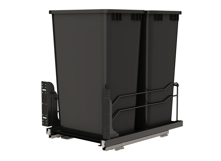 Rev-A-Shelf Double Pullout Kitchen Trash Can 50 qt. Soft-Close 53WC-2150SCDM-218