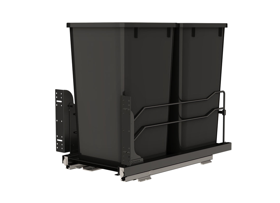 Rev-A-Shelf Double Pullout Kitchen Trash Can 27 qt. Soft-Close 53WC-1527SCDM-218