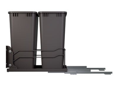 Rev-A-Shelf Double Pullout Trash Can 50 qt. with Soft-close, 53WC-2150SCDM-213