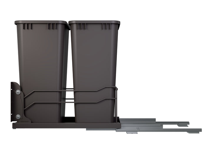 Rev-A-Shelf Double Pullout Trash Can 50 qt. with Soft-close, 53WC-2150SCDM-213