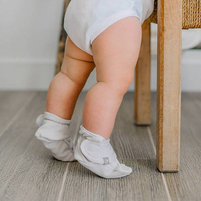 Goumikids Super Soft Organic Stay On Baby Gripper Booties, 6-12M Desert Mist - VMInnovations