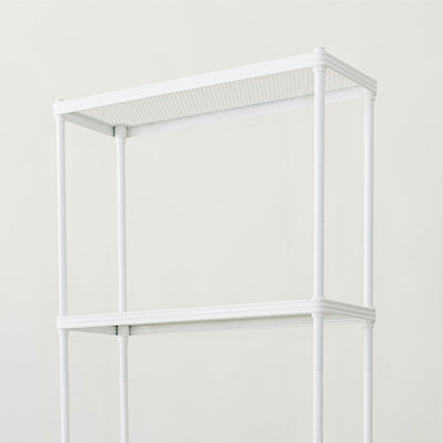 Design Ideas MeshWorks 3 Tier Metal Bathroom Storage Shelving Unit Rack, White - VMInnovations