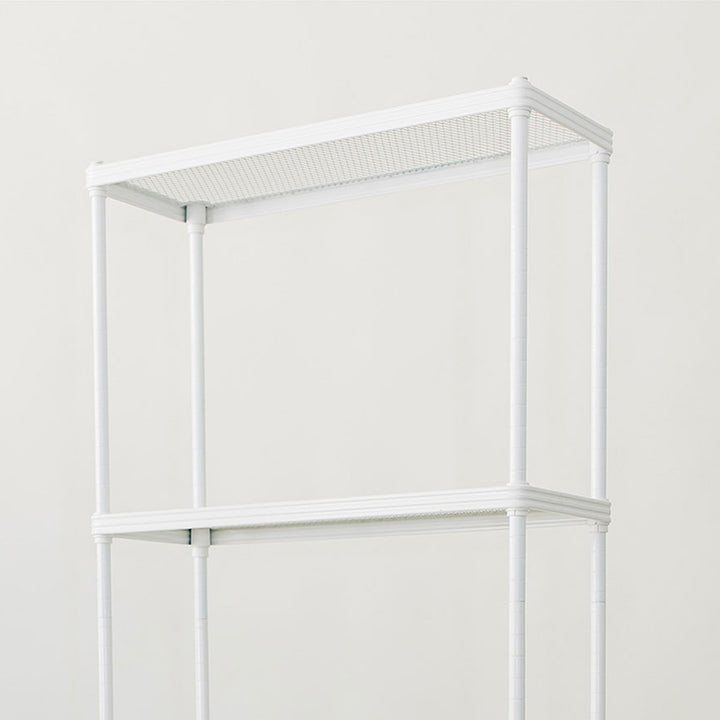 Design Ideas MeshWorks 3 Tier Metal Bathroom Storage Shelving Unit Rack, White - VMInnovations
