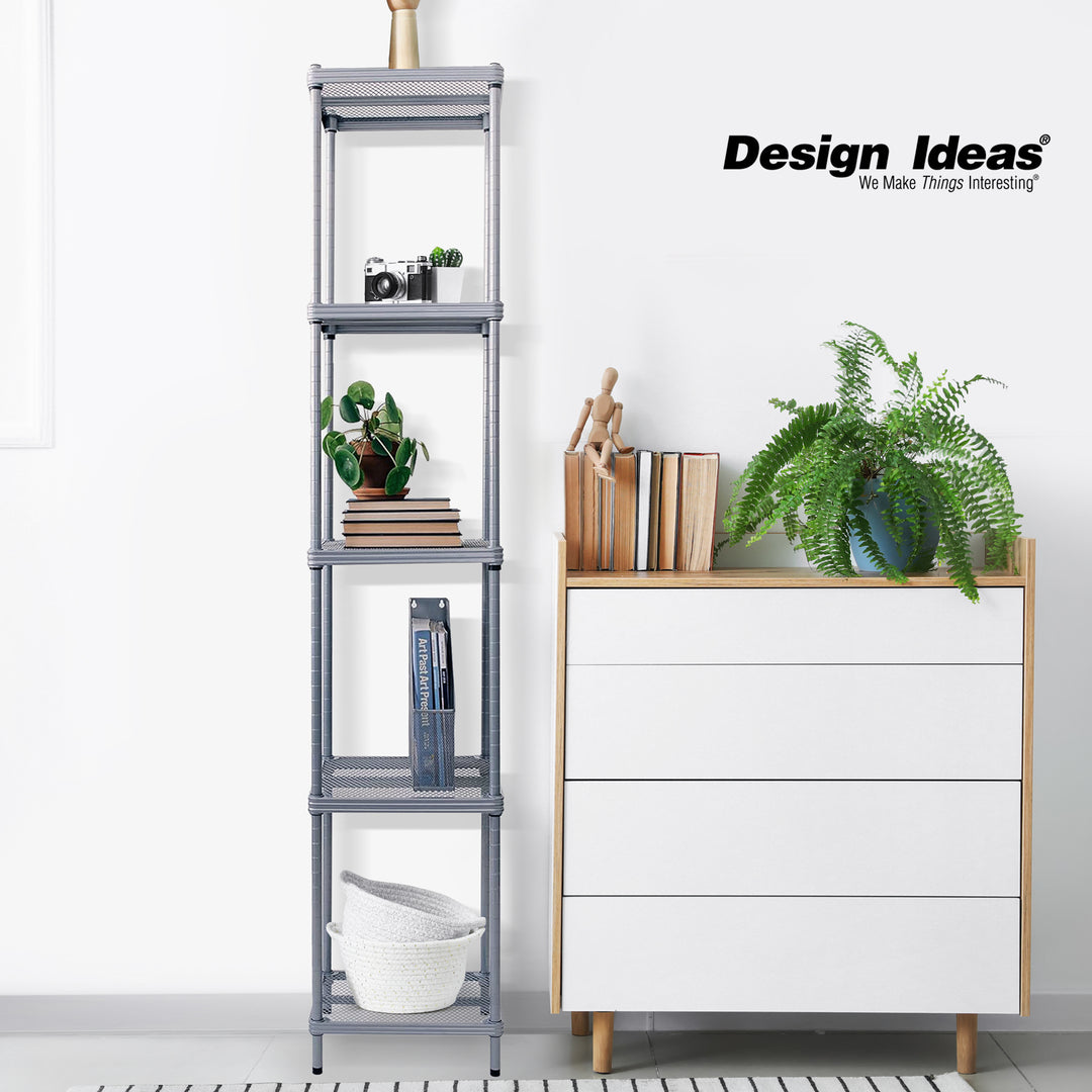 Design Ideas MeshWorks 5 Tier Tower Metal Storage Shelving Unit Rack ...