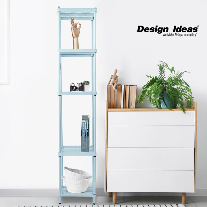 Design Ideas MeshWorks 5 Tier Tower Metal Storage Shelving Unit Rack (Open Box)
