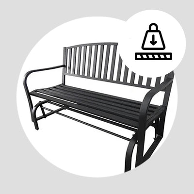 Four Seasons Courtyard Outdoor Steel Glider Bench w/500lb Capacity, Black (Used) - VMInnovations
