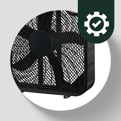 HomePointe 20" Indoor Sleek Plastic Box Fan with 3 Speed Settings, Black (Used) - VMInnovations