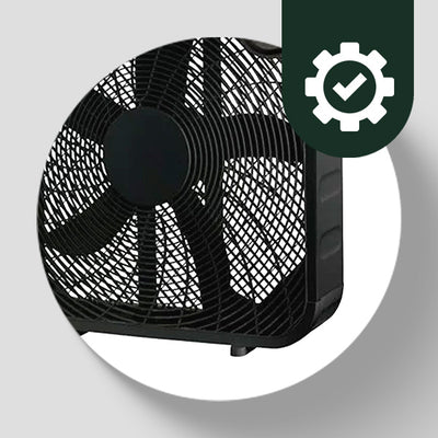 HomePointe 20 Inch Indoor Sleek Plastic Box Fan with 3 Speed Settings, Black
