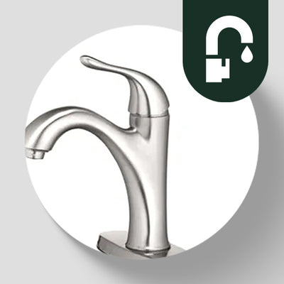 HomePointe Single Lever Bathroom Faucet with Plastic Pop-Up, Nickel (Open Box) - VMInnovations