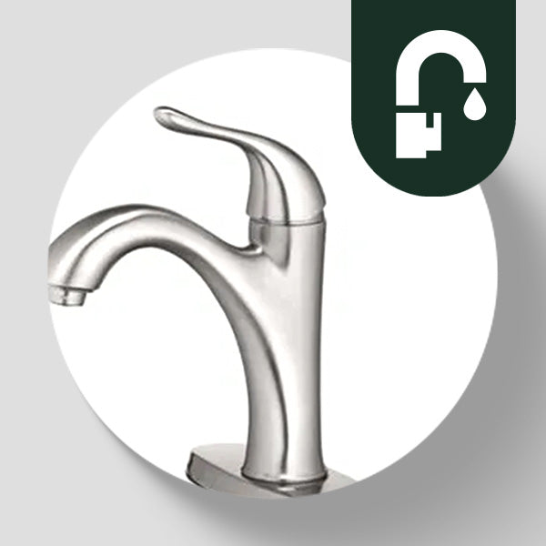 HomePointe Single Lever Bathroom Faucet with Plastic Pop-Up, Nickel (Open Box) - VMInnovations