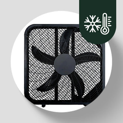 HomePointe 20" Indoor Sleek Plastic Box Fan with 3 Speed Settings, Black (Used)