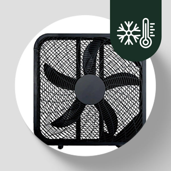 HomePointe 20 Inch Indoor Sleek Plastic Box Fan with 3 Speed Settings, Black