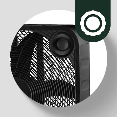 HomePointe 20 Inch Indoor Sleek Plastic Box Fan with 3 Speed Settings, Black - VMInnovations