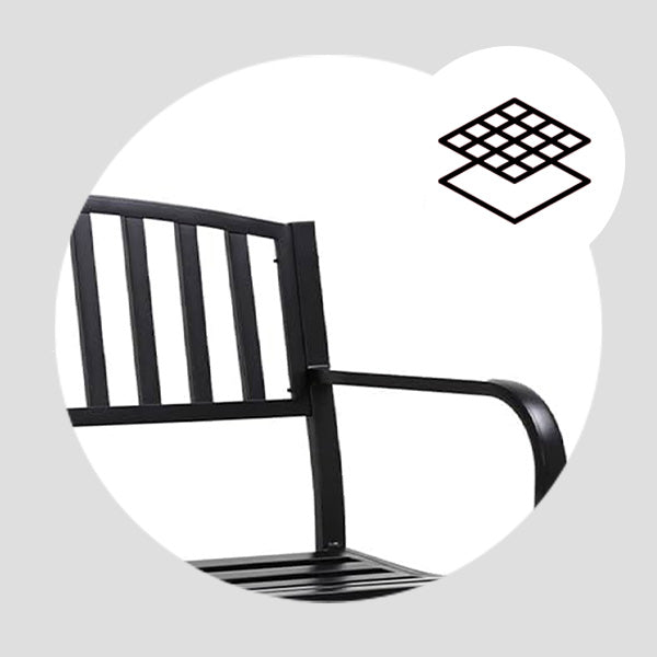 Four Seasons Courtyard Outdoor Steel Glider Bench, Black (Open Box)