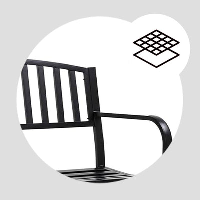 Four Seasons Courtyard Outdoor Steel Glider Bench w/500lb Capacity, Black (Used) - VMInnovations