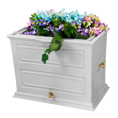 Good Ideas 50 Gallon Colonial Rain Barrel Planter with Brass Spigot (Used) - VMInnovations