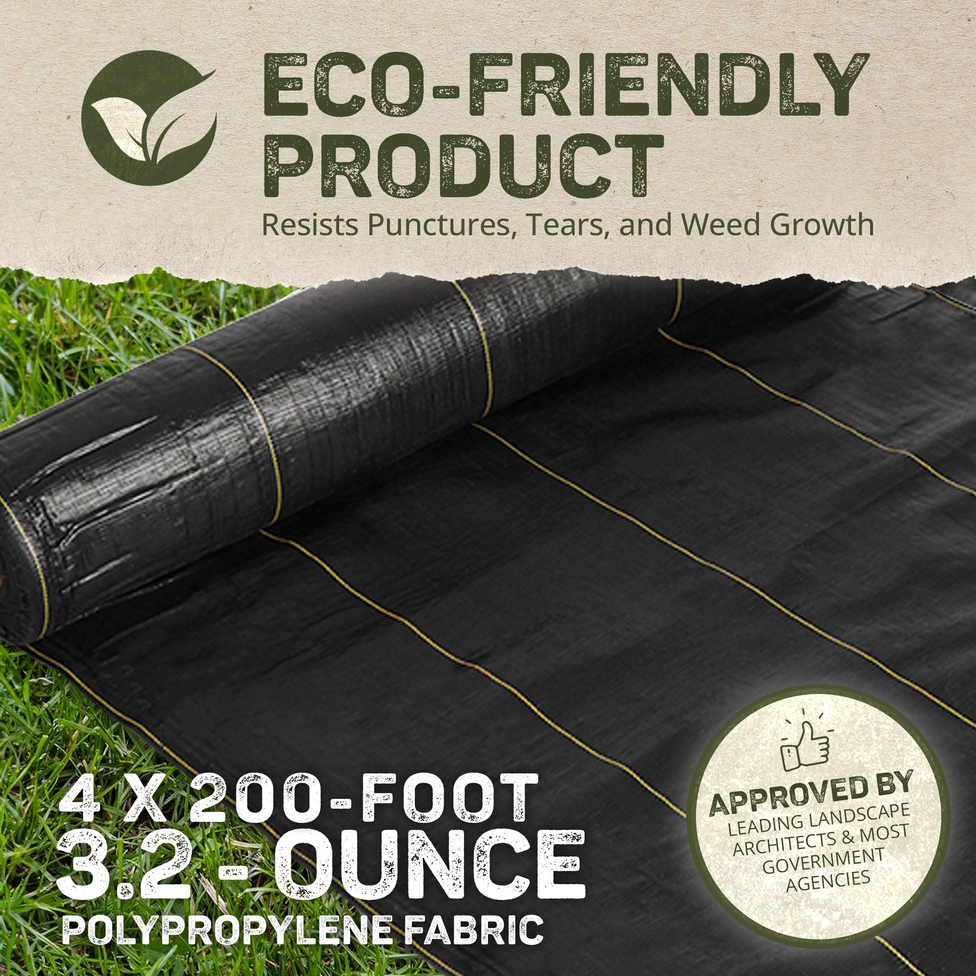 Sunbelt 4 Foot Woven Barrier Landscape Fabric Ground Cover, 200 Feet (Open Box)