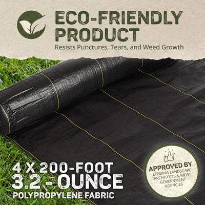 Sunbelt 4 Foot Woven Barrier Landscape Fabric Ground Cover, 200 Feet (Open Box)