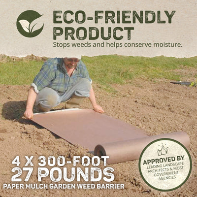 DeWitt 4x300 Ft Natural Biodegradable Paper Mulch Garden Weed Barrier (Open Box) - VMInnovations