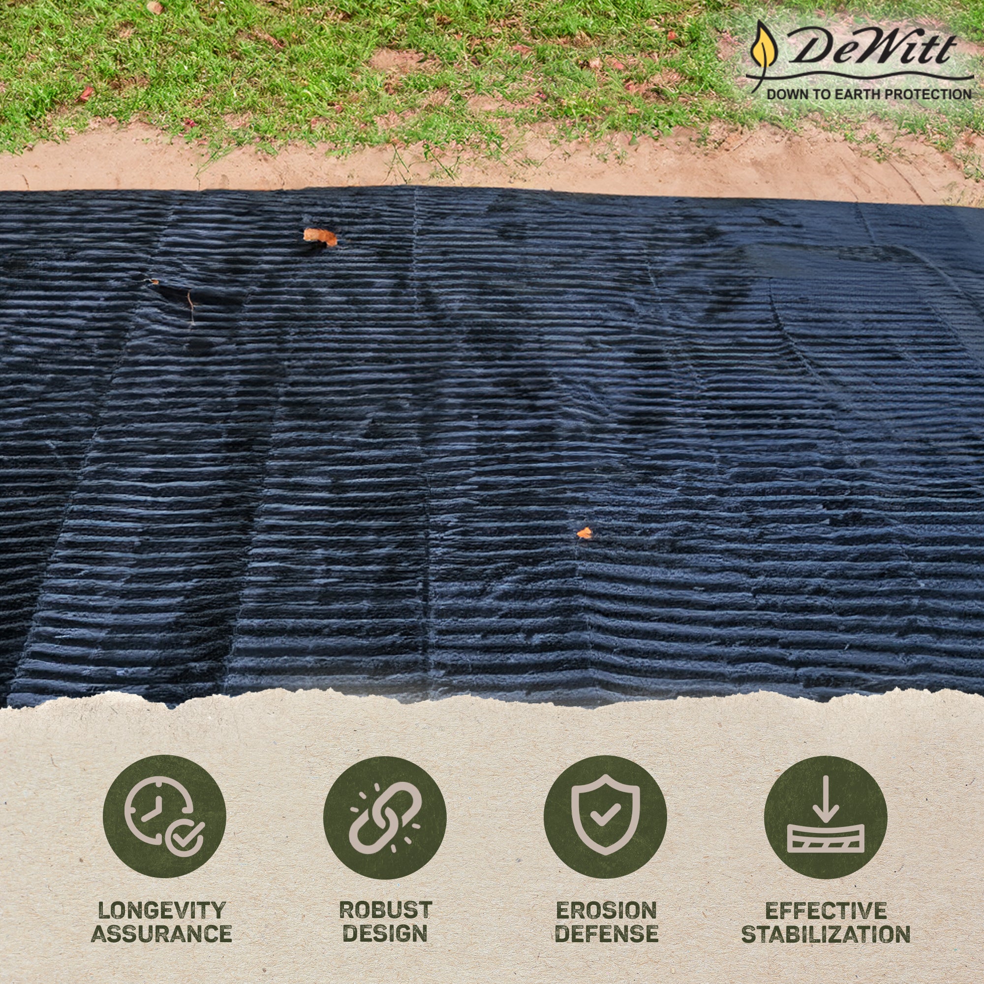 DeWitt Non Woven 4Oz Filter Fabric Patio or Sidewalk Protection Cover, 6' x 300' - VMInnovations