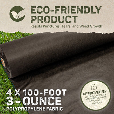 DeWitt Barrier Pro 3oz 4'x100' Weed Barrier Landscape Fabric Ground Cover(Used)
