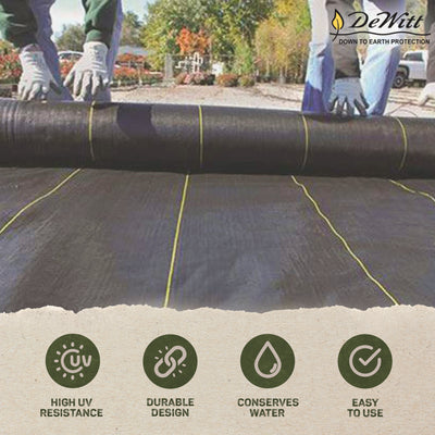 DeWitt Sunbelt 4' Wide Woven Weed Barrier Landscape Fabric, 300 Feet (9 Pack)