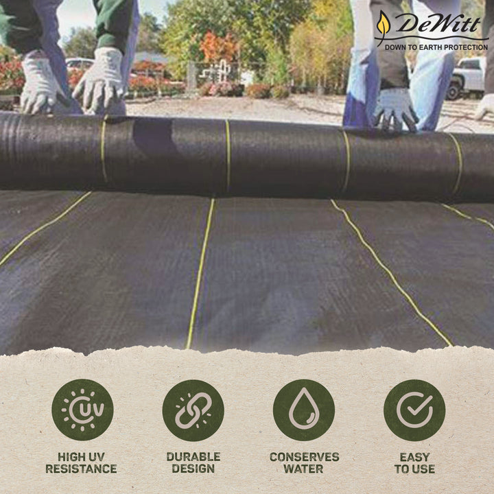 DeWitt Sunbelt 3' Wide Weed Barrier Landscape Fabric Ground Cover, 300' (4 Pack)