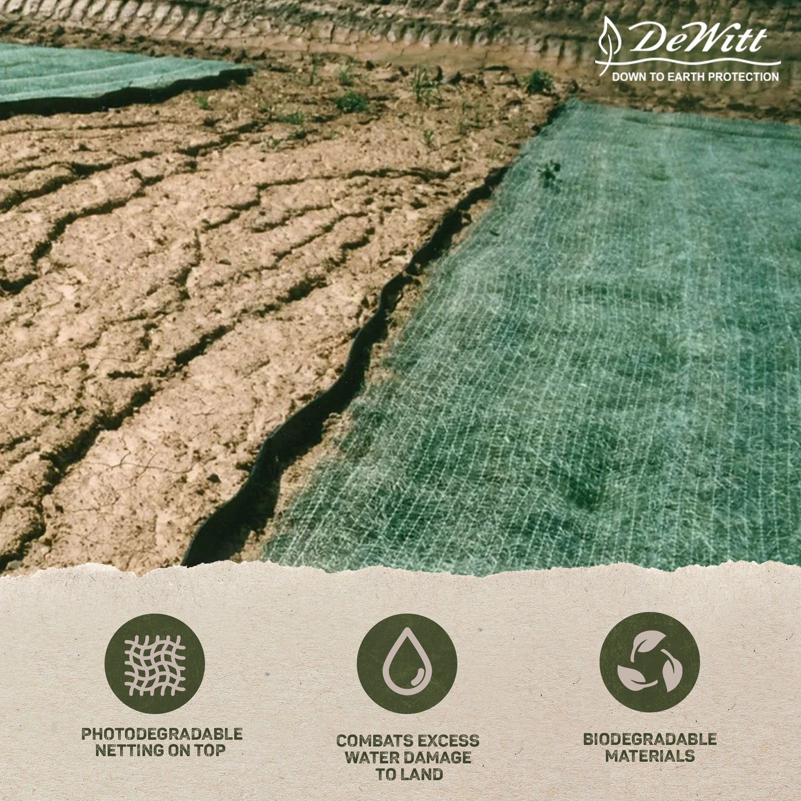 Dewitt 4'x112.5' Garden Net Commercial/Home Excelsior Erosion Control Blanket - VMInnovations