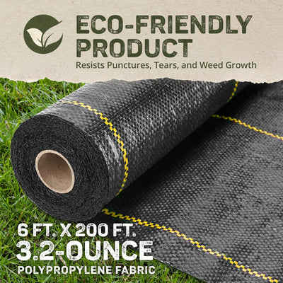 DeWitt 6 Ft Woven Weed Barrier Landscape Fabric Ground Cover, 200 Ft (Open Box)