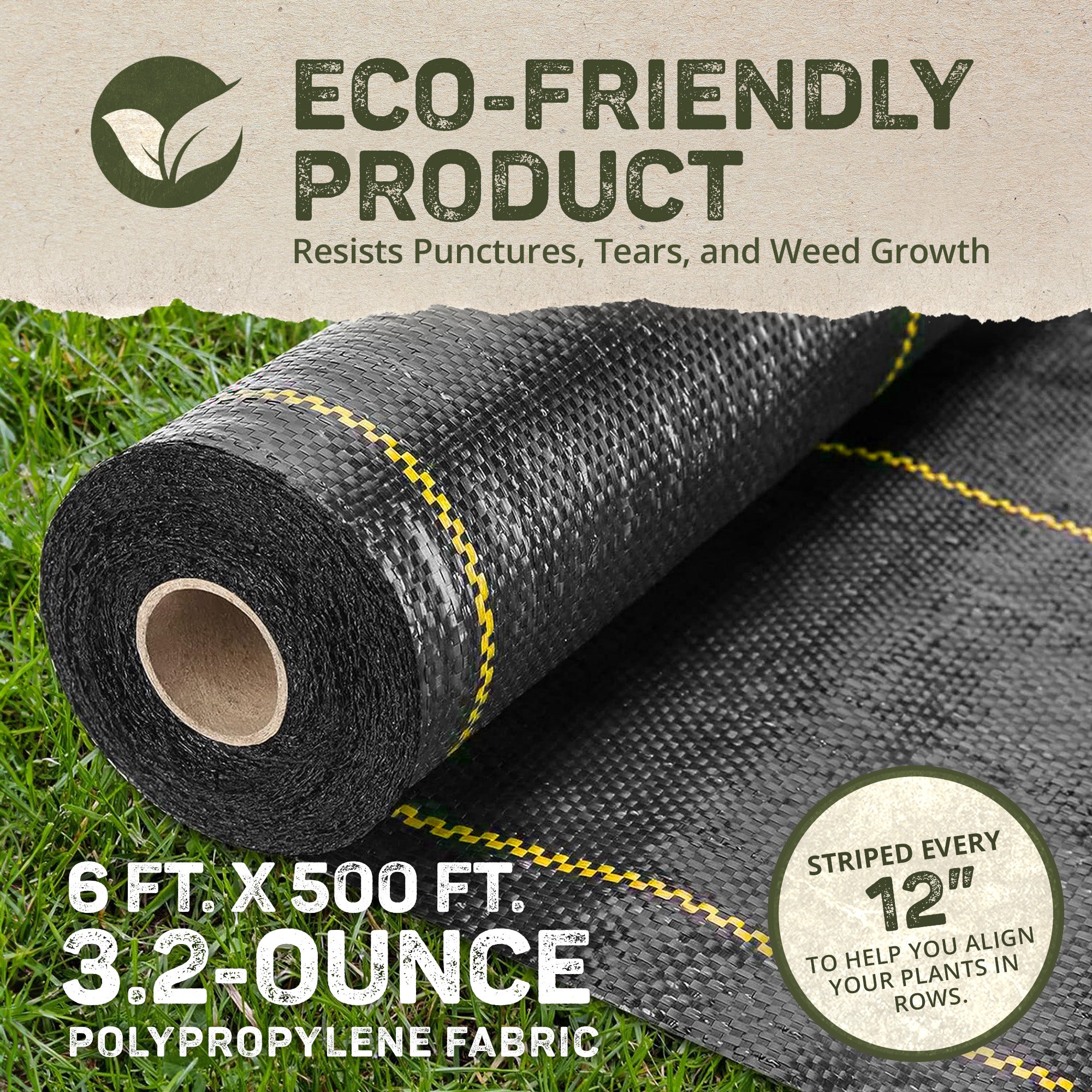 DeWitt DWT-SBLT6500 Sunbelt 3.2 Ounce Weed Barrier Fabric Cover, 6 x 500 Feet - VMInnovations