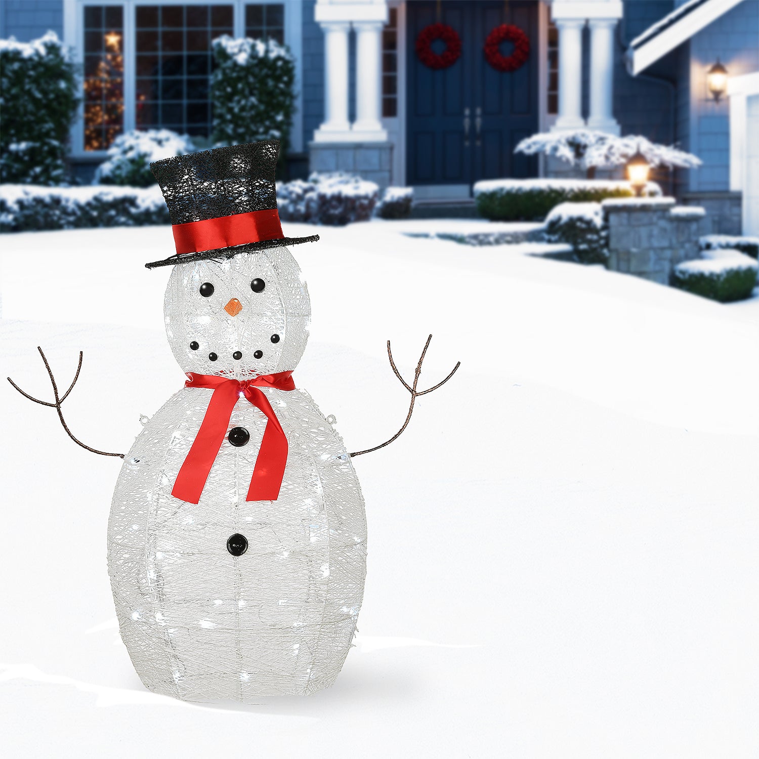 National Tree Company 36 Inch Prelit Christmas Snowman Decoration w/ LED Lights - VMInnovations