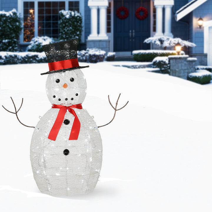 National Tree Company 36 Inch Prelit Snowman Decoration w/ Lights (Open Box)