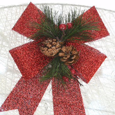 National Tree Company Pre Lit White Sisal Reindeer & Sleigh Decor (Used) - VMInnovations