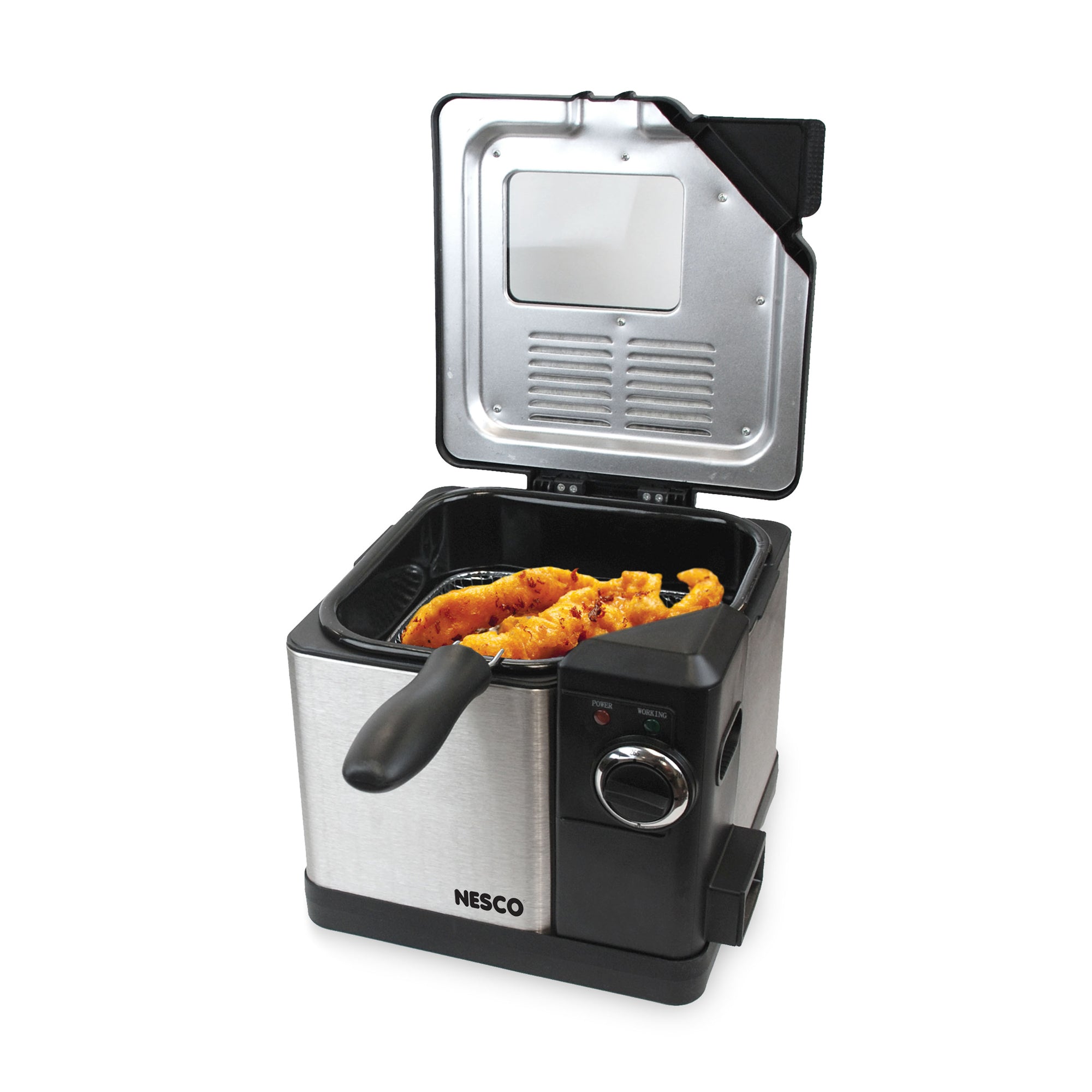 Nesco 2.5 Liter 1600 Watt Stainless Steel Food Deep Fryer, Silver (Open Box)