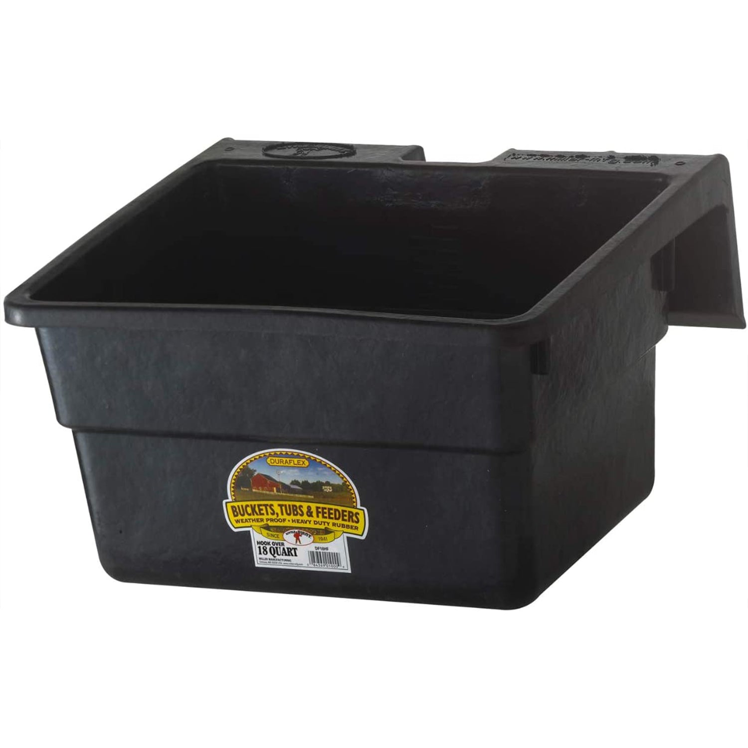 Little Giant 18 Quart Heavy Duty Rubber Hook Over Fence Livestock Feeder Bucket - VMInnovations