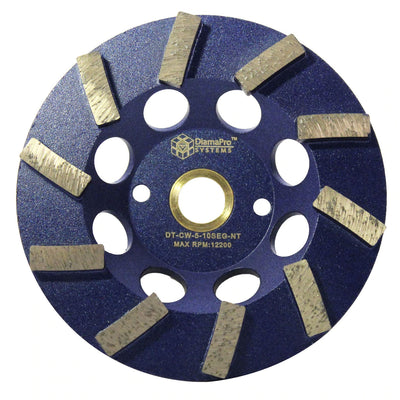 DiamaPro Systems NonThreaded 5 Inch 10 Segment Turbo Grinding Cup Wheel (4 Pack)