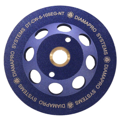 DiamaPro Systems NonThreaded 5 Inch 10 Segment Turbo Grinding Cup Wheel (4 Pack)