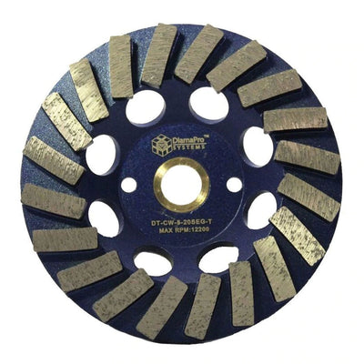 DiamaPro Systems 5 Inch 20 Segment Turbo Concrete Grinding Cup Wheel (4 Pack)