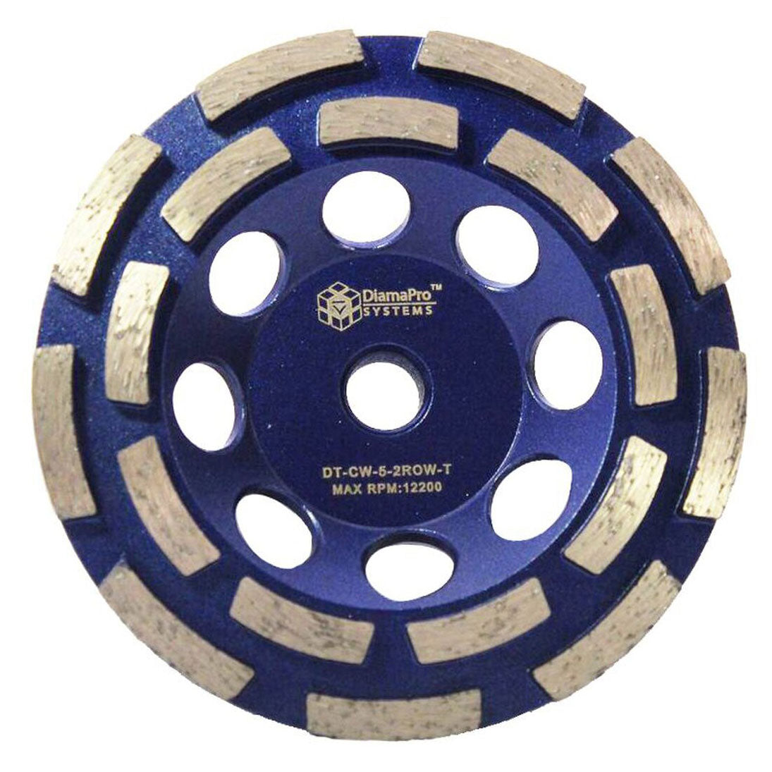 DiamaPro Systems Threaded 5" Double Row Concrete Grinding Cup Wheel (2 Pack)