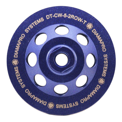 DiamaPro Systems Threaded 5" Double Row Concrete Grinding Cup Wheel (2 Pack)