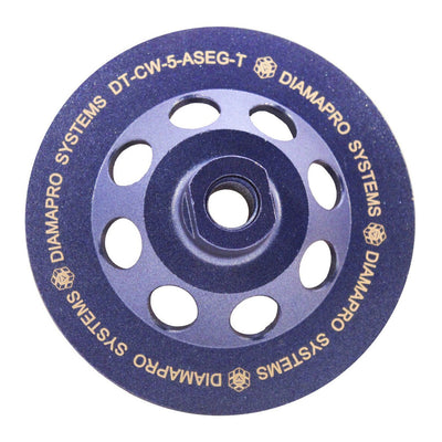 DiamaPro Systems Threaded 5 Inch 6 Arrow Segment Grinding Cup Wheel (2 Pack)