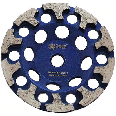 DiamaPro Systems Threaded 5 Inch T Segment Concrete/Stone Grinding Cup Wheel