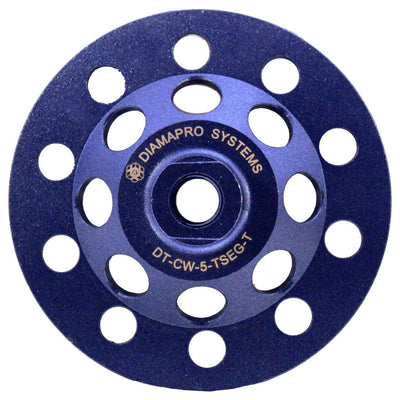 DiamaPro Systems Threaded T Segment Concrete/Stone Grinding Cup Wheel, (4 Pack)