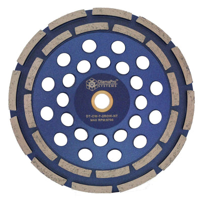 DiamaPro Systems Non Threaded 7 In Double Row Grinding Cup Wheel Tool, (4 Pack)